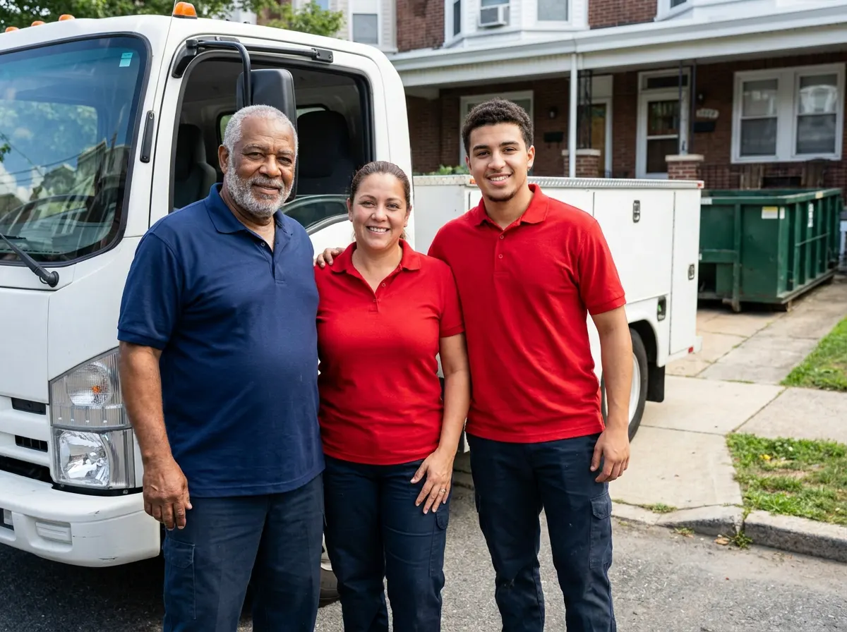 Blue Collar Dumpster Rental dumpster rental team in Philadelphia, PA